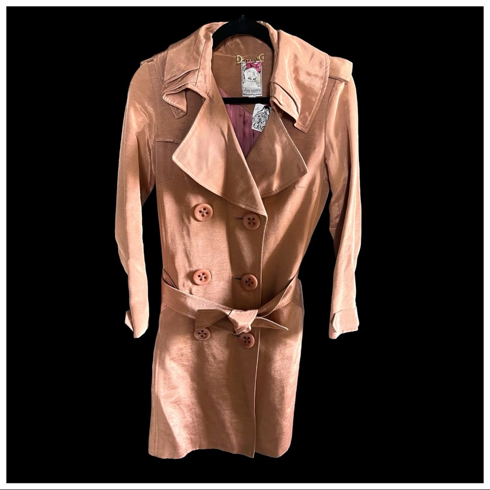 Yoana Baraschi Bronze Iridescent Long Trench Jacket - Picture 3 of 13